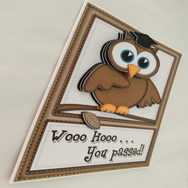 Handmade Wooo Hooo … You Passed Exam/test 3D Decoupage Greeting Card - product image 2