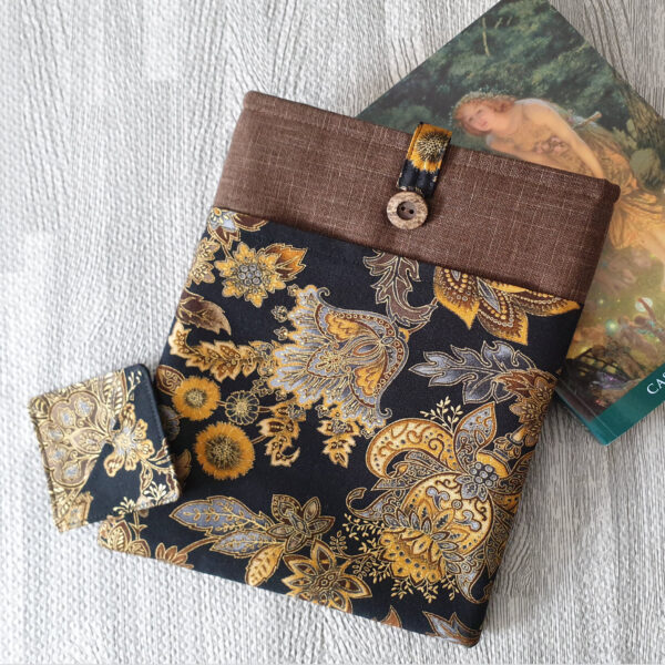 Book or Kindle Sleeve Lined and Padded with Button Fastening - main product image