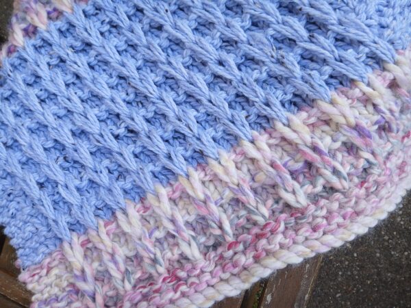 Hand -knitted baby blanket for cot, basket or pram - product image 2