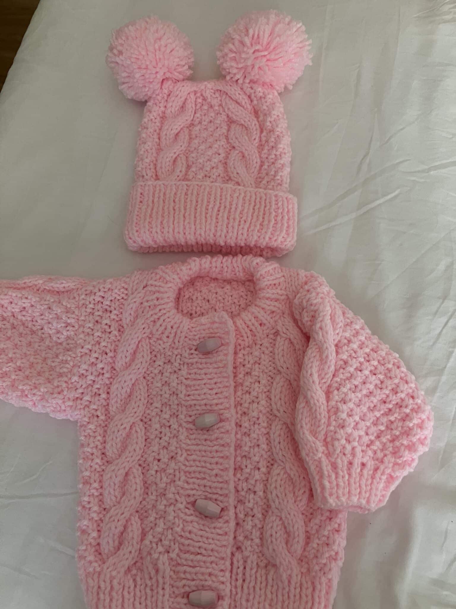 Girls Aran cardigan & hat set - main product image
