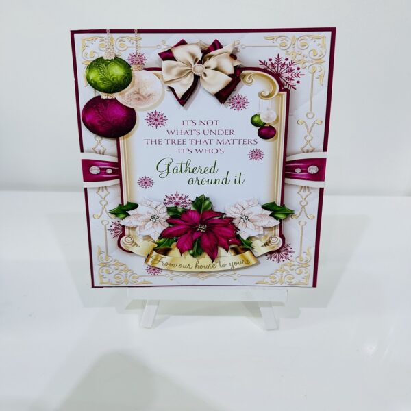 Handmade 3D decoupage Christmas Bauble Christmas Card - main product image