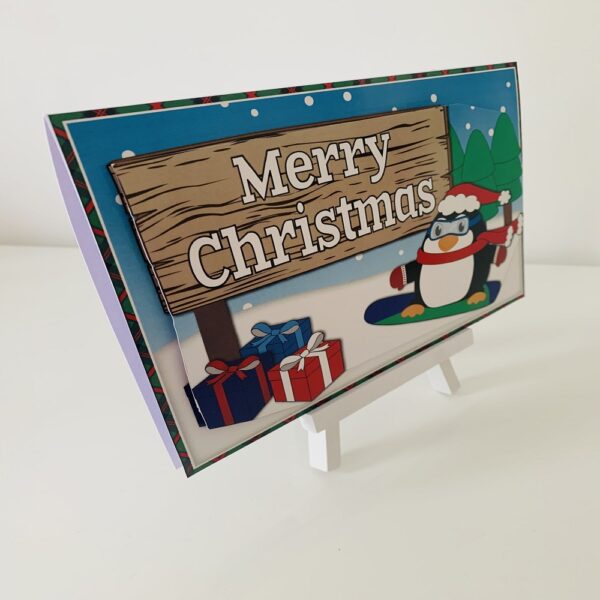 Handmade Merry Christmas Penguin Greeting Card - product image 2