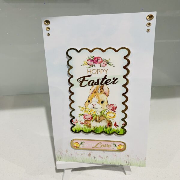 Handmade “Hoppy Easter” DL Easter Greeting Card - main product image