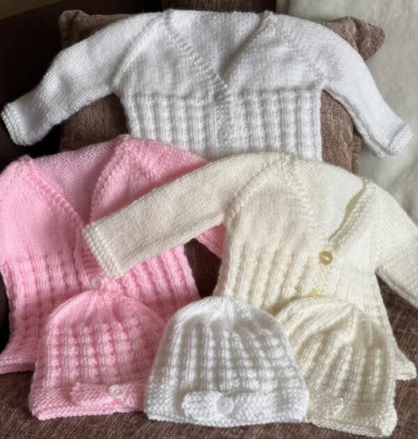 Baby Cardigan Set Hand Knit - main product image