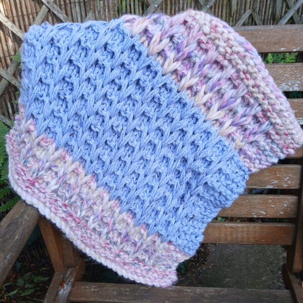 Hand -knitted baby blanket for cot, basket or pram - main product image