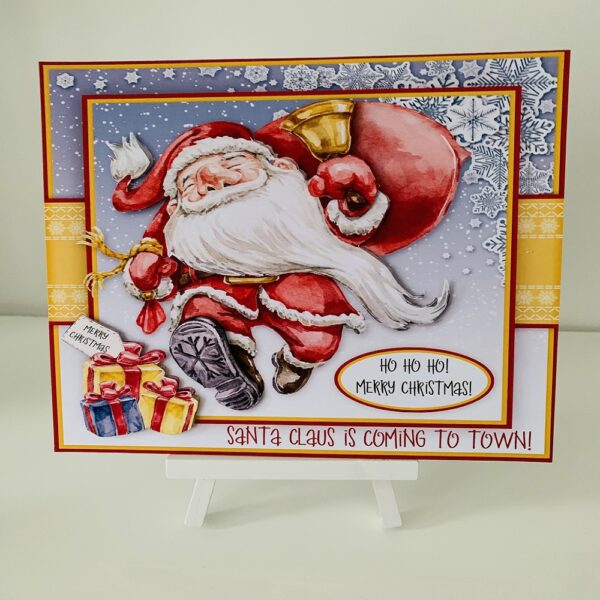 Handmade 3D Decoupage Santa Christmas Card - main product image