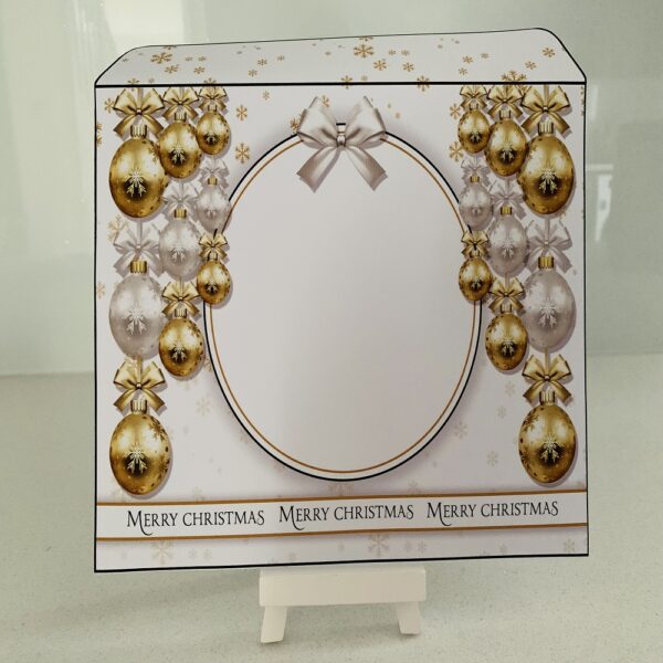 Handmade 3D decoupage Christmas card, “Baubles” 7×5 - product image 3