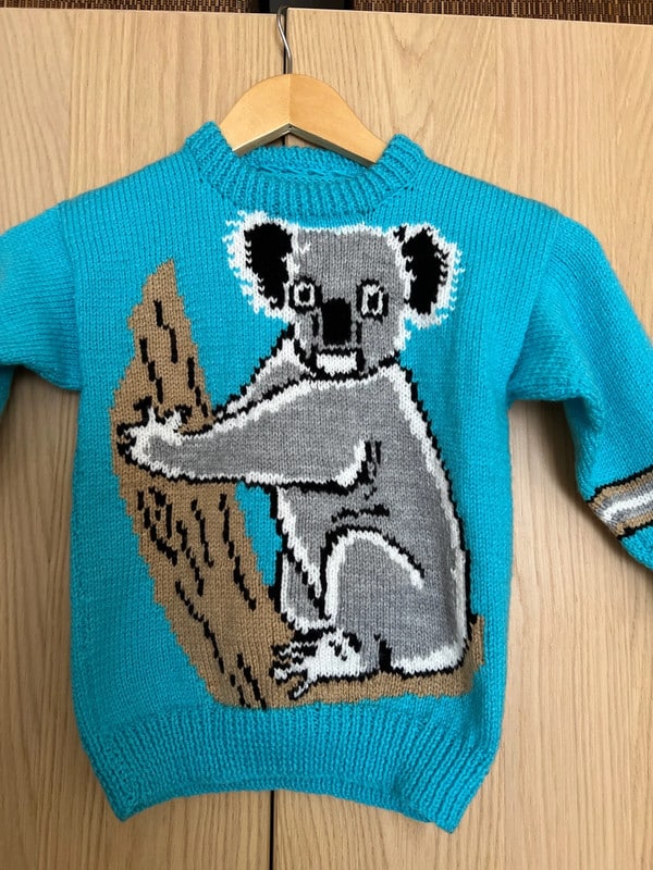 Hand knitted Koala Jumper Chest 26” new - main product image