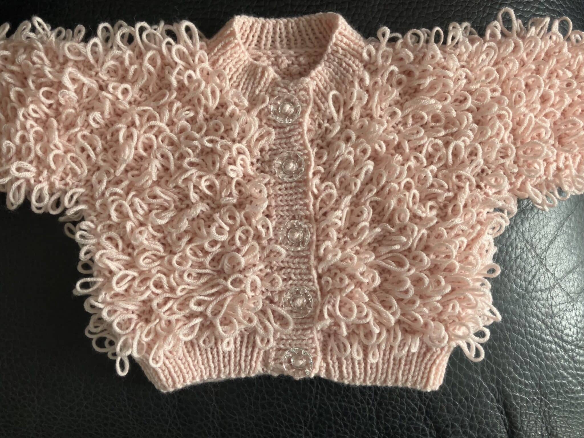 Handmade pink loopy stitch cardigan - main product image