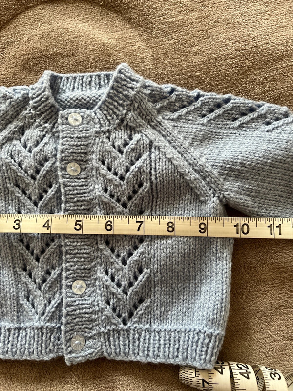 Hand knitted blue cardigan chest 18” (3 – 6 months) New - product image 3