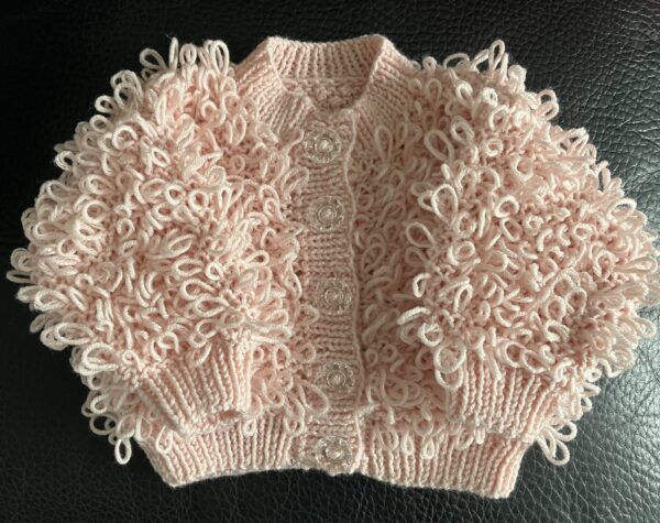Handmade pink loopy stitch cardigan - product image 2