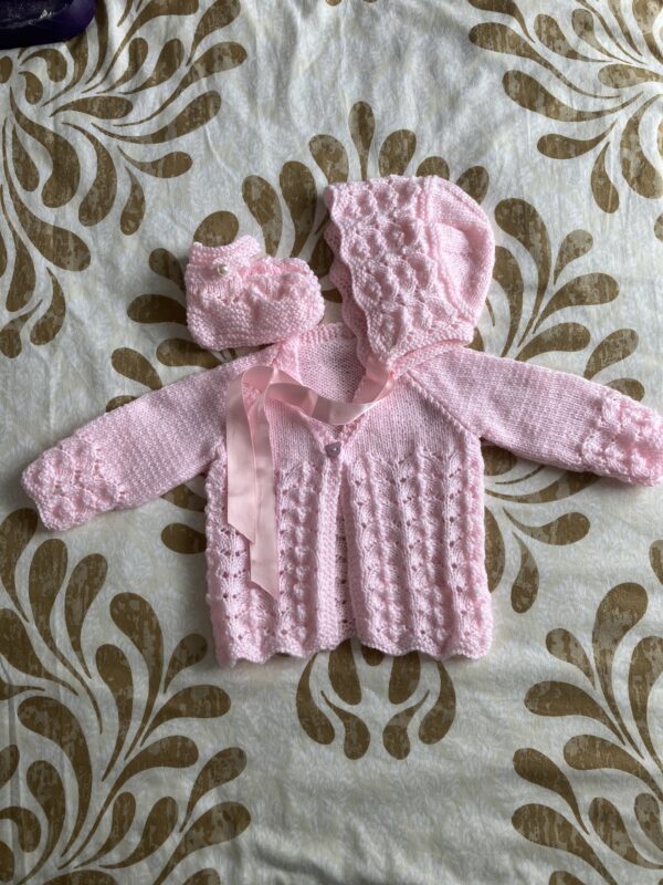 Lacy Pink matinee set - product image 4