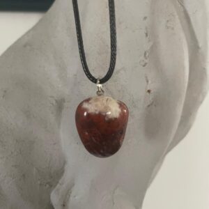 White topped deep Red Crystal Granite Stone Jewellery