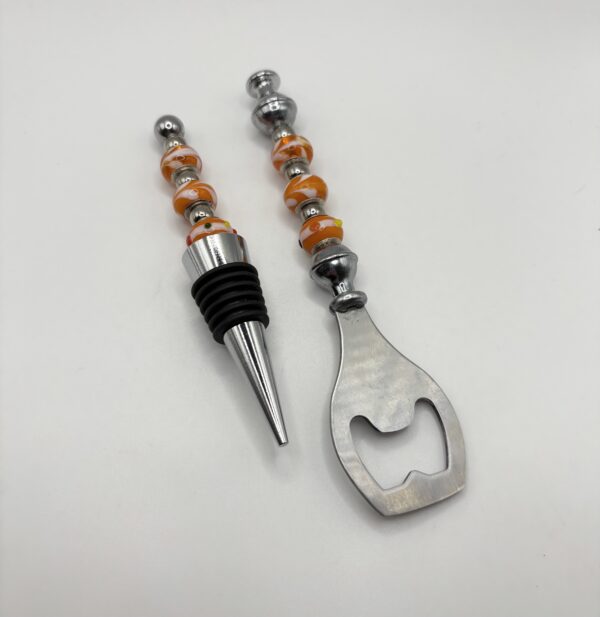 Orange Beaded Bottle Opener & Stopper Set - product image 3
