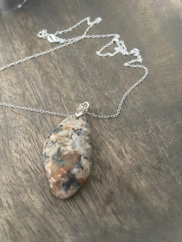 Marbled Granite Pendant with Sterling Silver fittings and Necklace - main product image