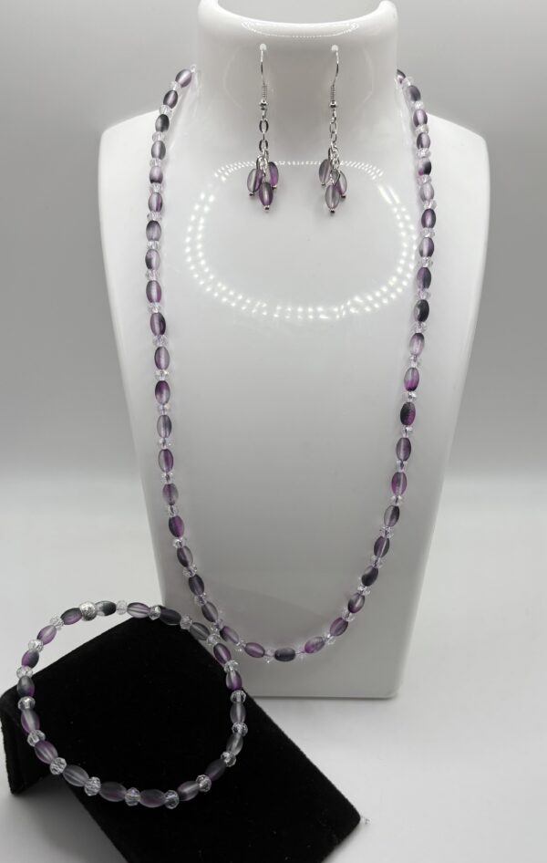 Purple Rice Beaded Jewellery Set - main product image