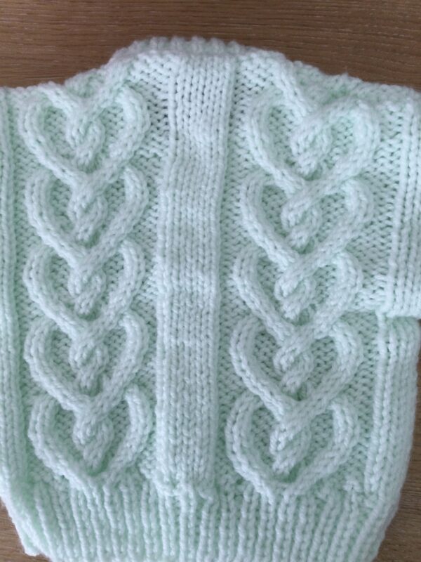 Baby Aran set in mint green 0-3 months - product image 2