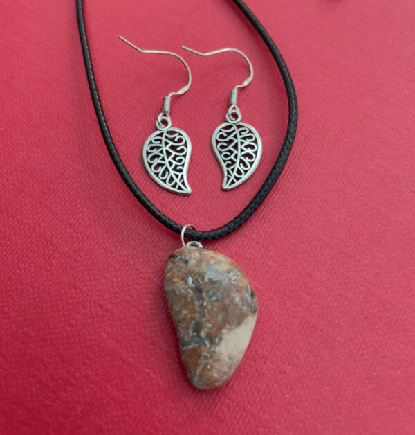 Red Cornish garnet pendant and earrings set. - main product image