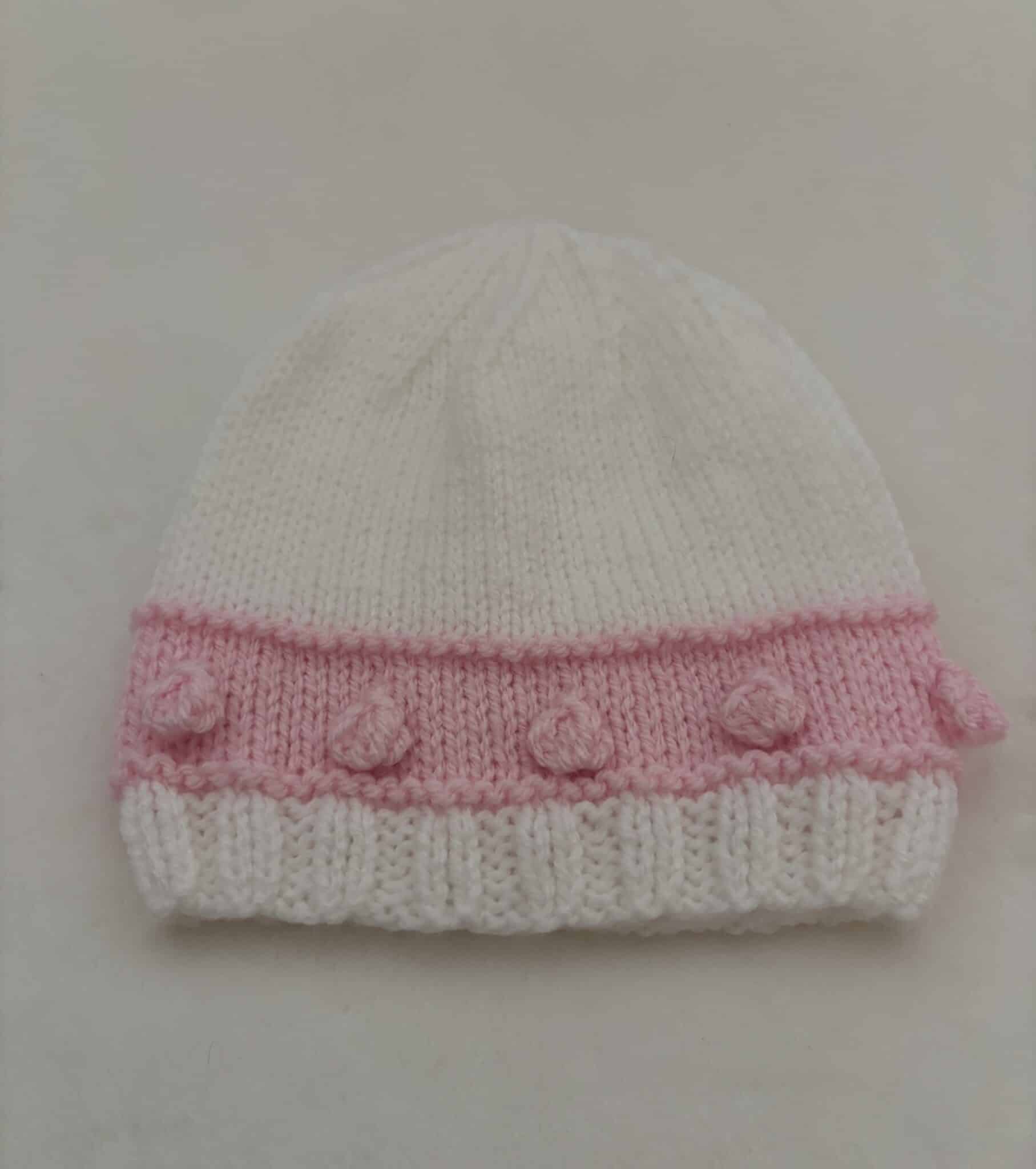Hand knitted Girls Beanie Style Hat 6 months - main product image