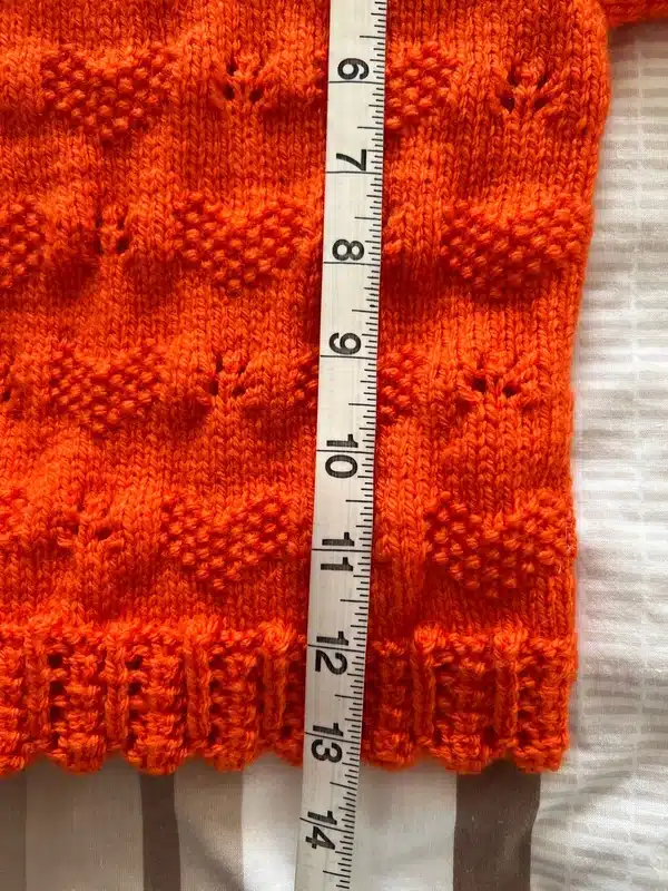 Handknitted Orange Girls Jumper – Chest 21″ - product image 4