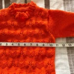 Handknitted Orange Girls Jumper – Chest 21″