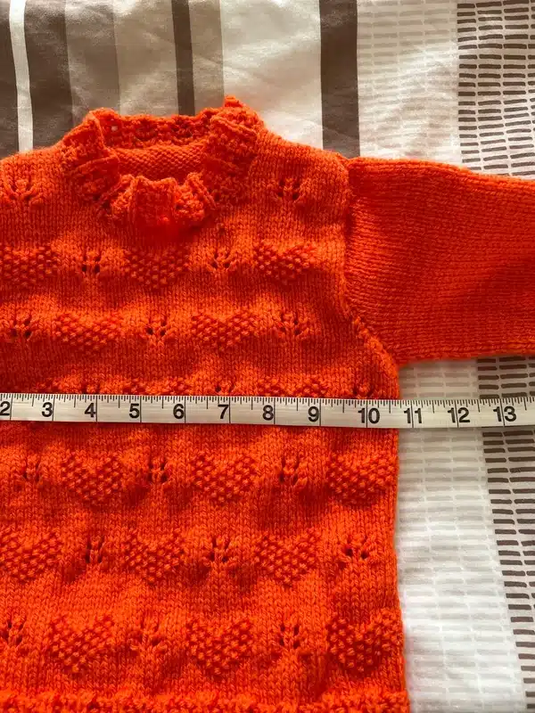 Handknitted Orange Girls Jumper – Chest 21″ - product image 5