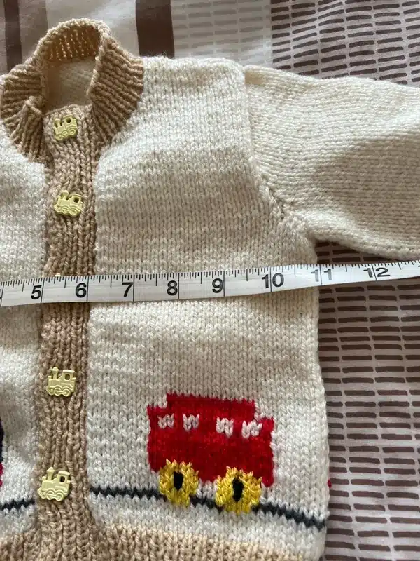 Hand Knitted Train Cardigan – Size 22″ - product image 3
