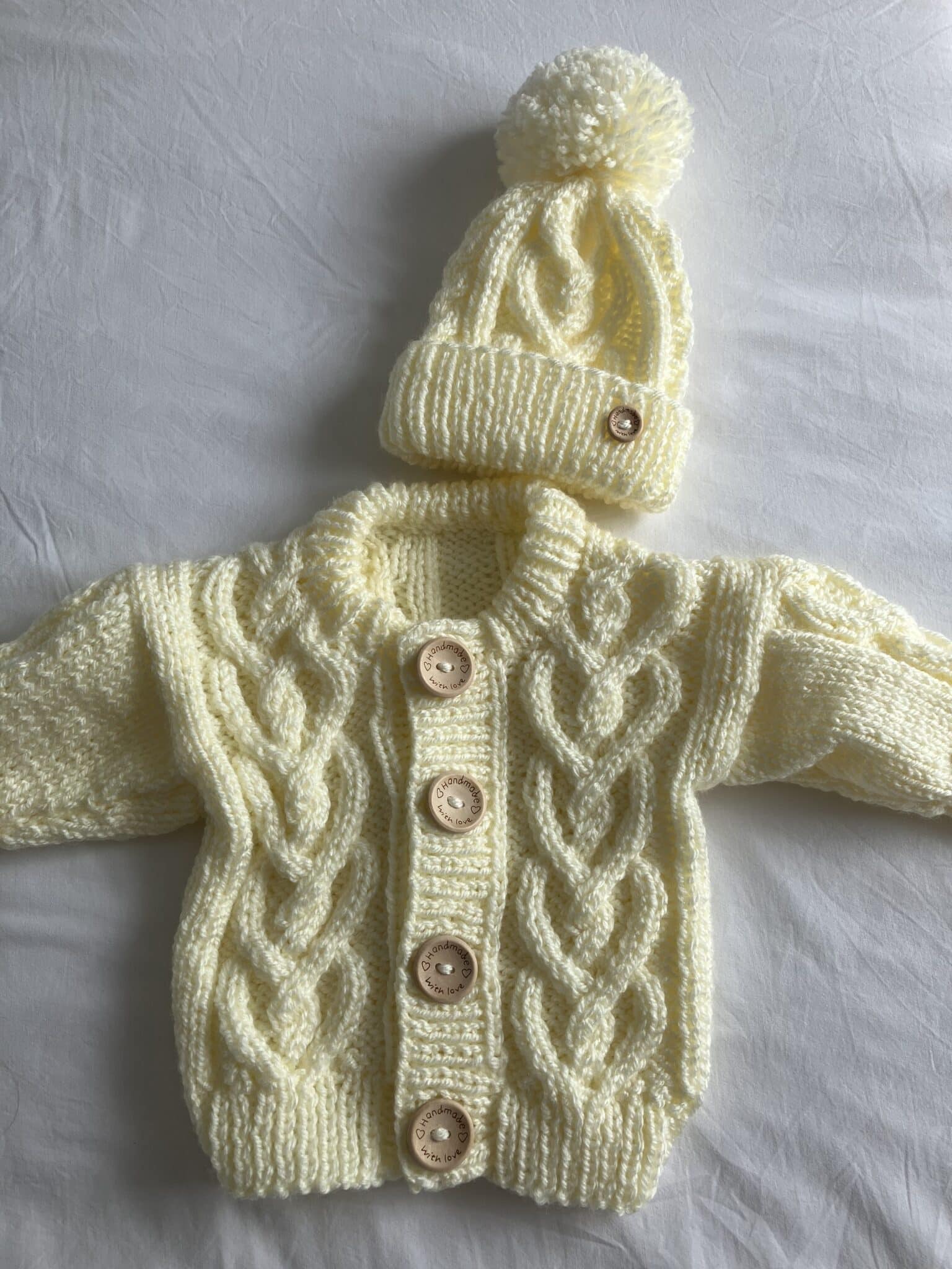Baby Aran Set in cream 0-3 months - main product image