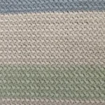 Hand crocheted blanket in white/blue/mint size 13” x 19”