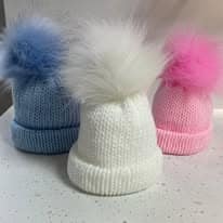Baby Pompom Hat, in soft double knitting wool - main product image