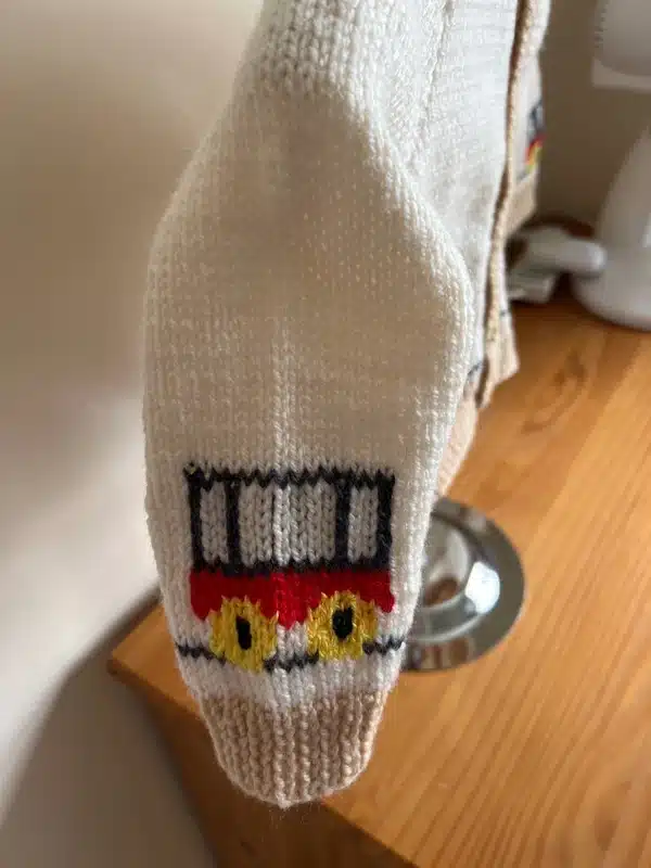Hand Knitted Train Cardigan – Size 22″ - product image 2