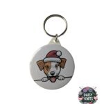 Jack Russell Dog Santa Hat Keyring – Ideal Christmas Gift for Jack Russell Terrier Owners