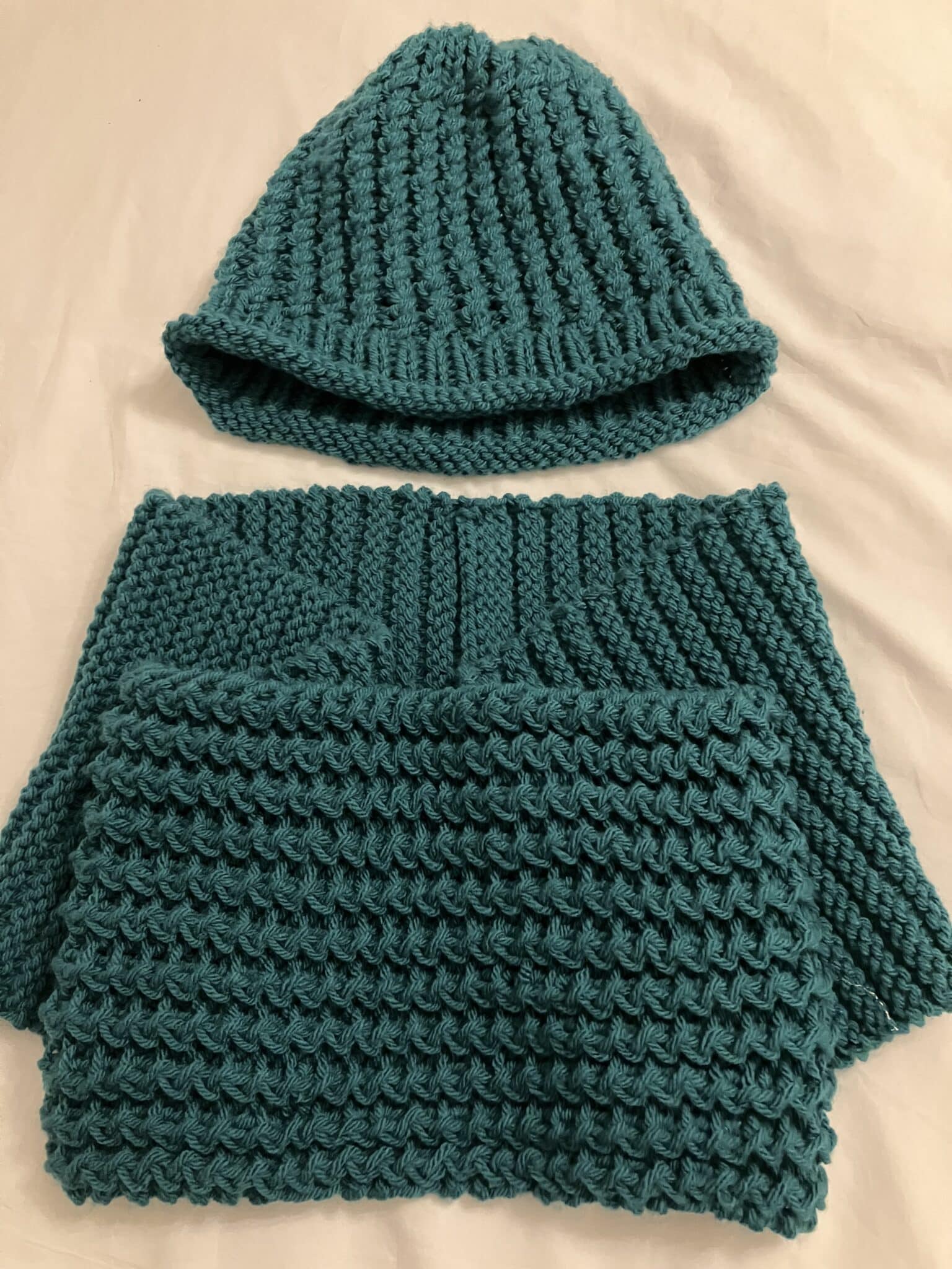 Ladies hand knitted snood and hat set - main product image