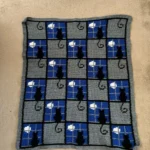 Hand crocheted cat blanket – size 31” x 38”