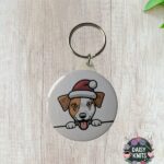 Jack Russell Dog Santa Hat Keyring – Ideal Christmas Gift for Jack Russell Terrier Owners
