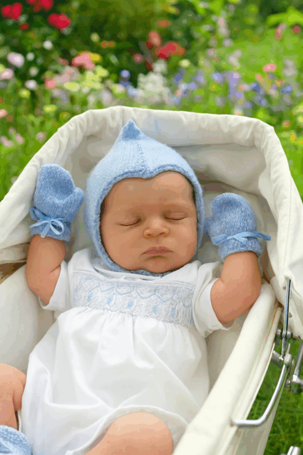 Hand-Knitted Baby Boy’s Accessory Set~Blue~0-3 months - main product image