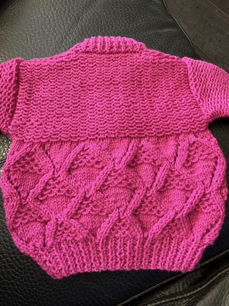 Baby hand knitted cardigan and bootee set