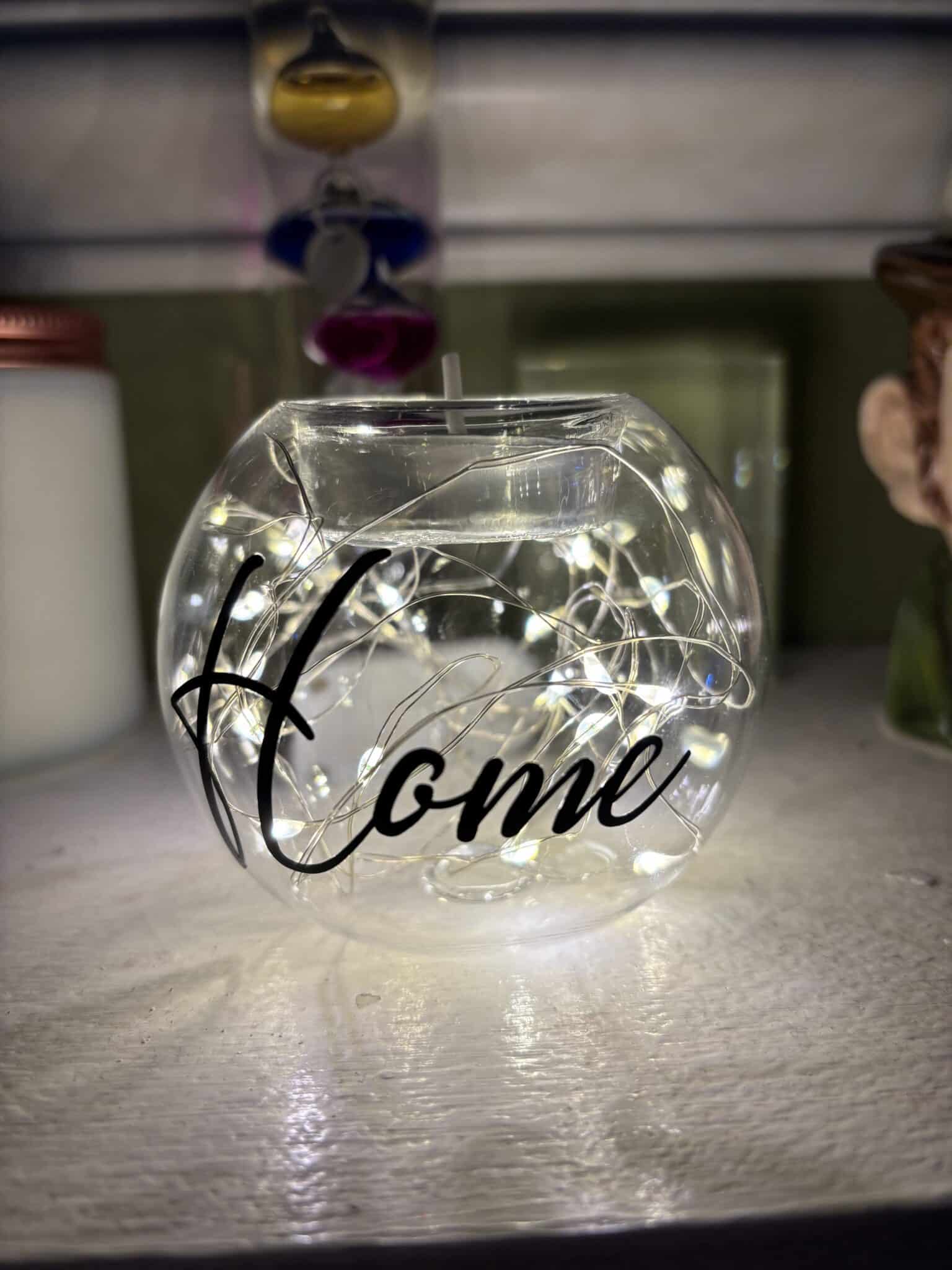 LED Glass Tea Light Holder Personalised - main product image