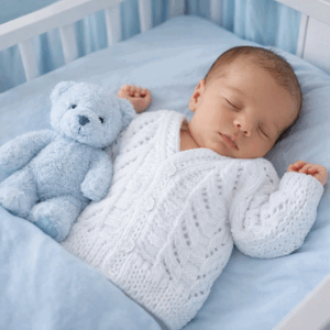 Hand-Knitted Baby Cardigan~White~0-3 months: placeholder image (loading)