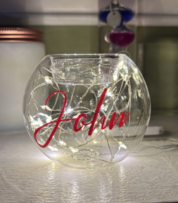 LED Glass Tea Light Holder Personalised - product image 4