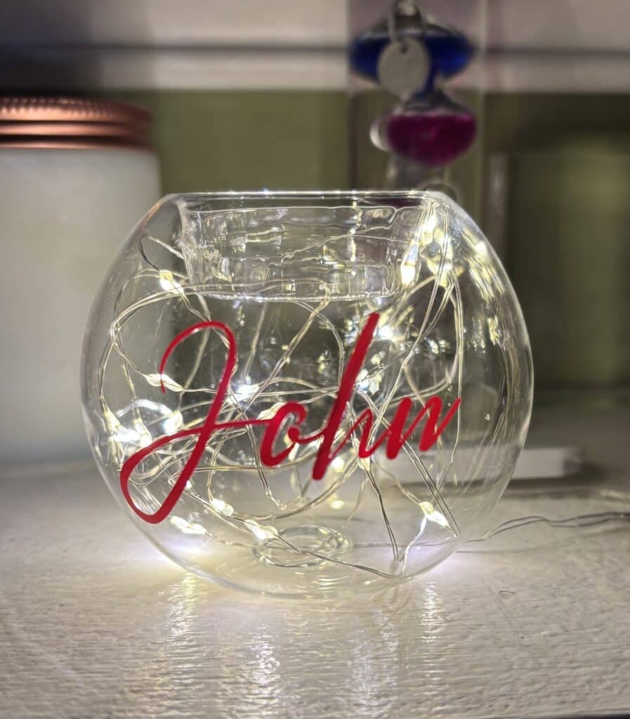 LED Glass Tea Light Holder Personalised