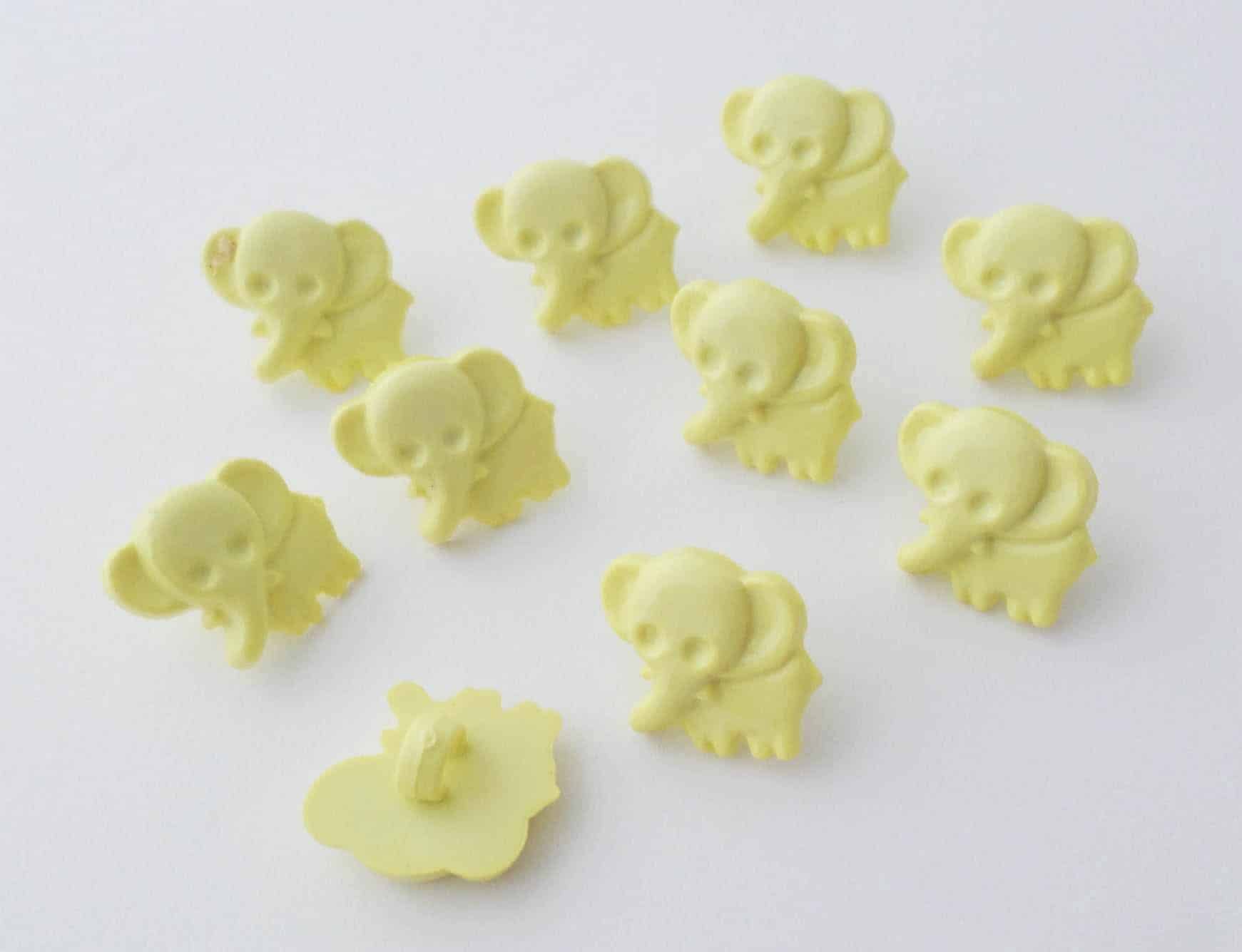 Yellow baby elephant buttons - main product image