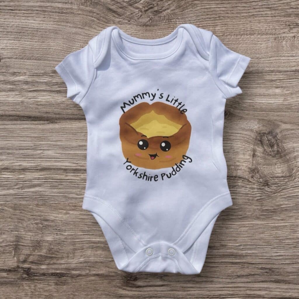 Mummy’s Little Yorkshire Pudding Babygrow – new baby, newborn, christening, birth,