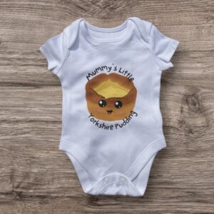 Mummy’s Little Yorkshire Pudding Babygrow – new baby, newborn, christening, birth,: placeholder image (loading)