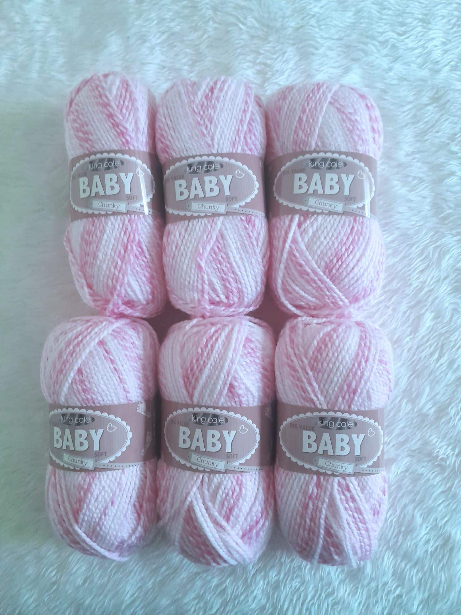 CLEARANCE! 600gms King Cole Big Value Baby Chunky~Cotton Candy - main product image
