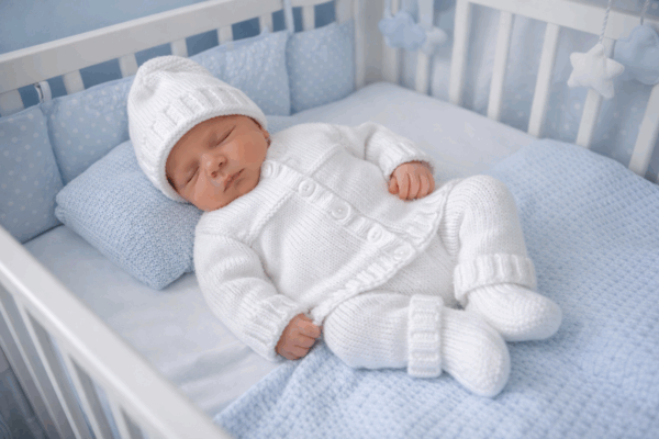 Billie Knitting Pattern~Baby’s 3-Piece Yoked Cardigan Set~DK~0-3 months - main product image