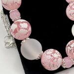 Pink & White Crackle Necklace