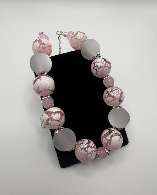 Pink & White Crackle Necklace - product image 4
