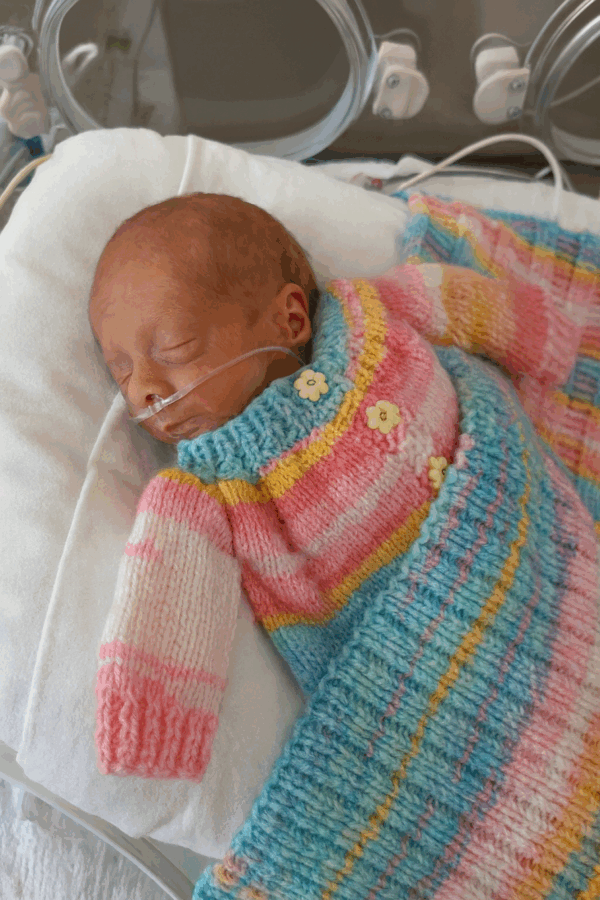 Hand-Knitted Blanket and Cardigan~Premature - main product image