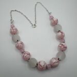 Pink & White Crackle Necklace